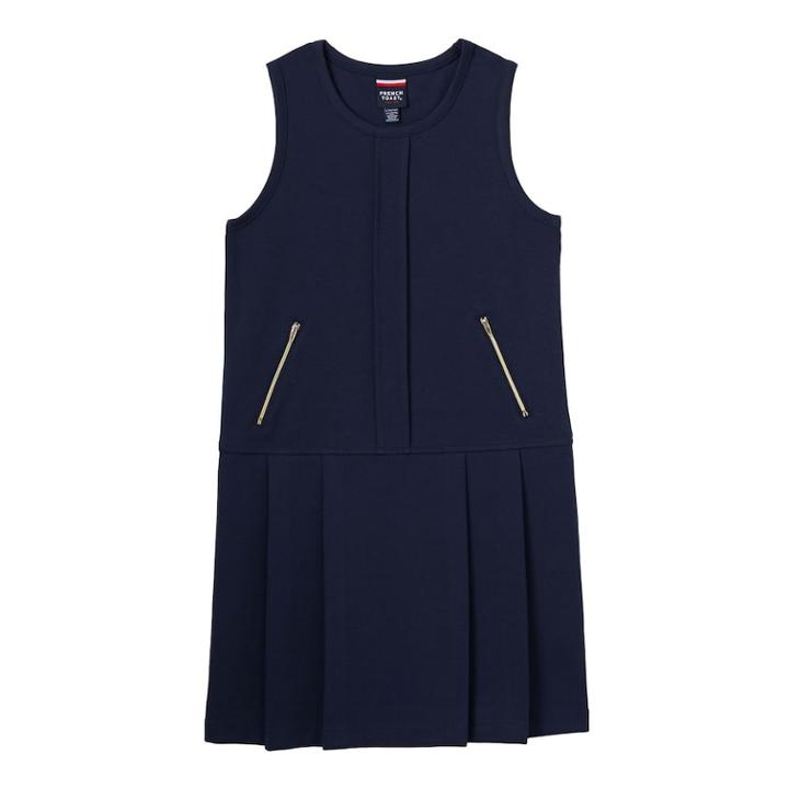 Girls 4-16 French Toast School Uniform Zipper Knit Jumper, Size: 10-12, Blue (navy)