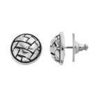 Napier Textured Circle Dome Stud Earrings, Women's, Silver