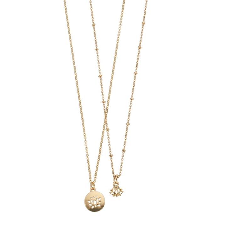Lc Lauren Conrad Lotus Pendant Necklace Set, Women's, Gold
