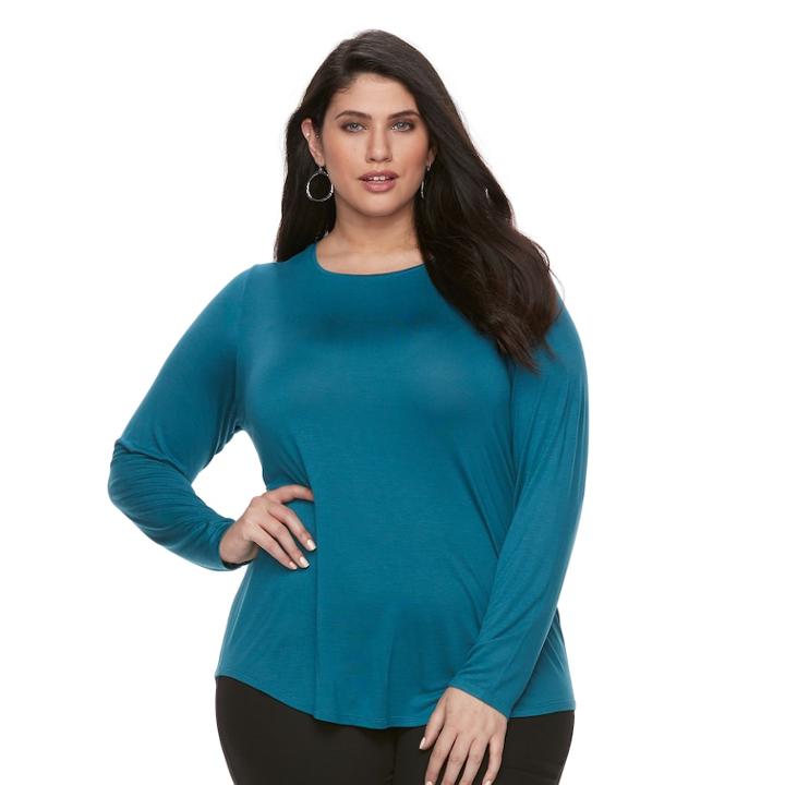 Plus Size Apt. 9® Geometric Print Tee, Women's, Size: 3xl, Turquoise/blue (turq/aqua)