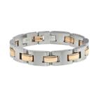 Lynx Two Tone Ion-plated Stainless Steel H-link Bracelet - Men, Size: 8.5, Grey