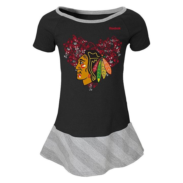 Girls 4-6x Reebok Chicago Blackhawks Fancie Dress, Girl's, Size: L (6x), Red