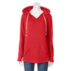 Juniors' So&reg; Hooded Notchneck Tunic, Girl's, Size: Medium, Med Red