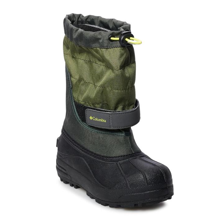 Columbia Powderbug Plus Ii Boys' Waterproof Winter Boots, Size: 7, Green