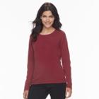 Petite Napa Valley Ribbed Crewneck Sweater, Women's, Size: S Petite, Purple Oth