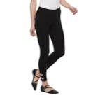 Women's Utopia By Hue Wide Waist Twisted Ankle Strap Leggings, Size: Medium, Black