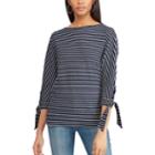 Women's Chaps Striped Tie-sleeve Dolman Top, Size: Large, Blue