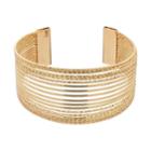 Textured Multi Row Cuff Bracelet, Women's, Gold