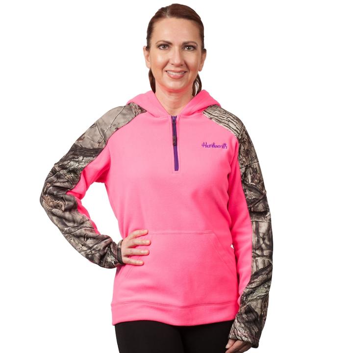 Women's Huntworth Anti-pill Fleece 1/4-zip Hoodie, Size: Small, Brt Pink