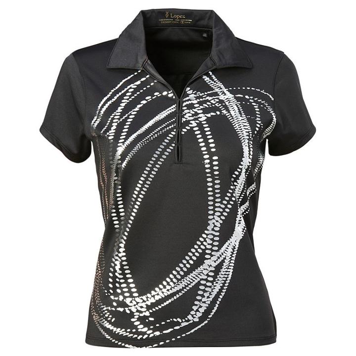 Women's Nancy Lopez Dance Golf Polo, Size: Small, Black