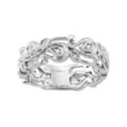 Sterling Silver 1/10 Carat T.w. Diamond Paisley Ring, Women's, Size: 6, White