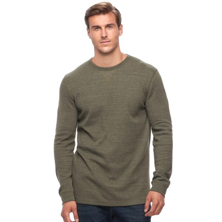 Big & Tall Sonoma Goods For Life&trade; Supersoft Thermal Crewneck Tee, Men's, Size: L Tall, Dark Green