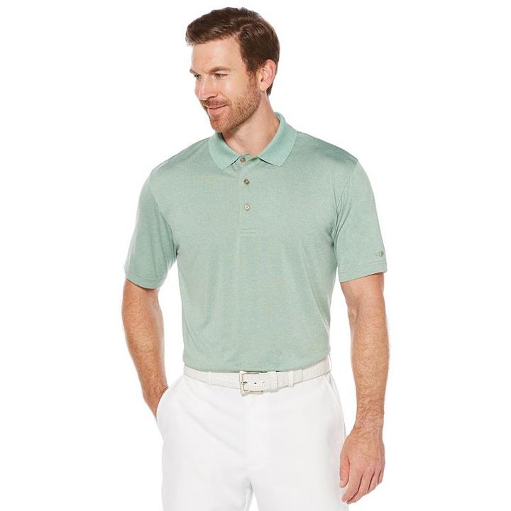 Men's Grand Slam Regular-fit Heathered Performance Golf Polo, Size: Medium, Green Oth