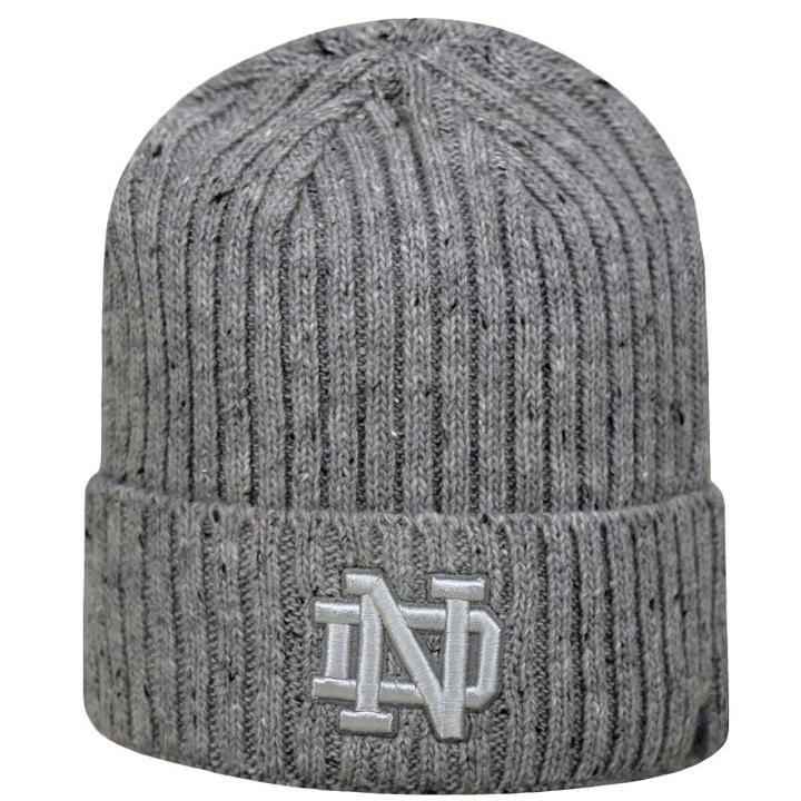 Adult Top Of The World Notre Dame Fighting Irish Two Below Beanie, Med Grey