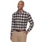 Men's Croft & Barrow&reg; Classic-fit Patterned Flannel Button-down Shirt, Size: Medium, Dark Red