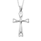 Sterling Silver Diamond Accent Cross Pendant Necklace, Women's, Size: 18, Grey