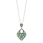 Tori Hill Silver Plated Simulated Opal & Marcasite Pendant, Women's, Size: 18, Green