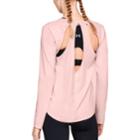 Women's Under Armour Pindot Open Back Long Sleeve Top, Size: Medium, Dark Red