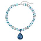 Napier Blue Beaded Double Strand Teardrop Pendant Necklace, Women's, Blue Other
