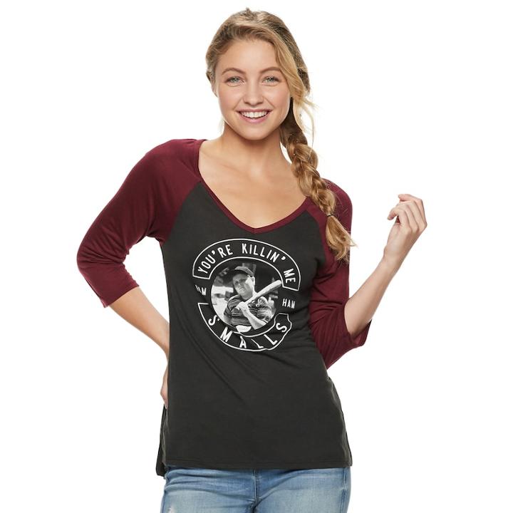 Juniors' The Sandlot You're Killin' Me Smalls Raglan Tee, Teens, Size: Medium, Grey (charcoal)