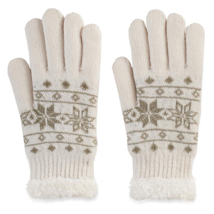 Sonoma Goods For Life&trade; Women's Fairisle Cozy Lined Knit Gloves, Natural