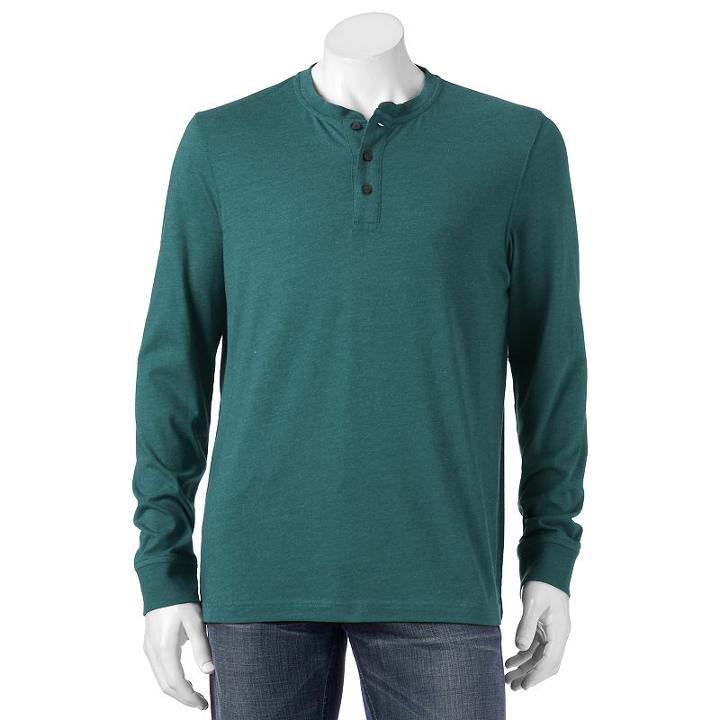 Men's Croft & Barrow&reg; Classic-fit Easy-care Henley, Size: Small, Dark Blue