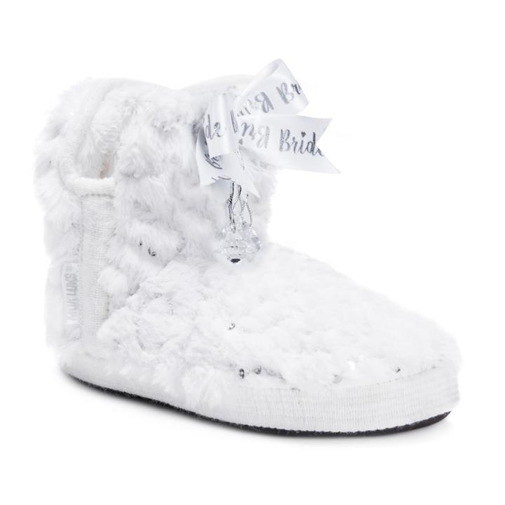 Women's Muk Luks Krystal Bridal Amira Bootie Slippers, Size: Small, White