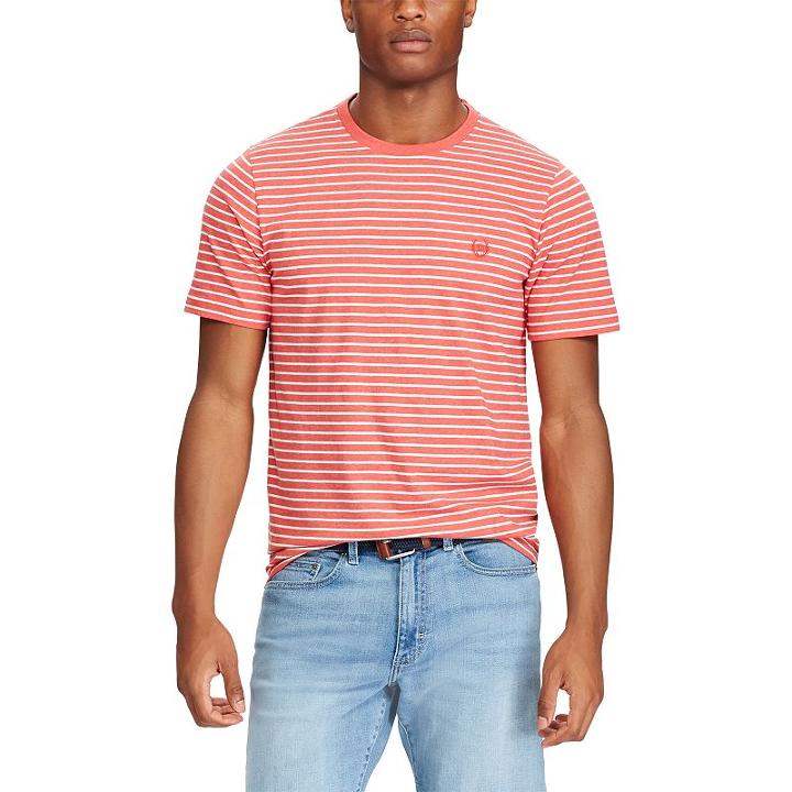 Men's Chaps Classic-fit Striped Heathered Tee, Size: Xxl, Red