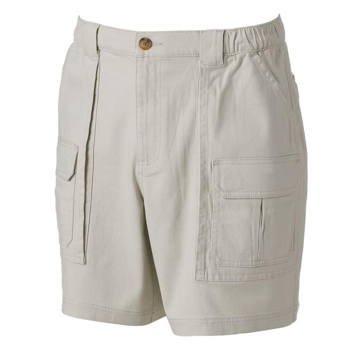 Men's Croft & Barrow&reg; Classic-fit Twill Elastic Cargo Stretch Shorts, Size: 32, Lt Beige