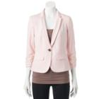Juniors' Candie's&reg; Ruched Sleeve Blazer, Girl's, Size: Medium, Brt Pink