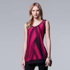 Women's Simply Vera Vera Wang Abstract Jacquard Tank, Size: Large, Pink