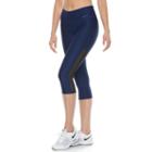 Women's Nike Power Training Mesh Inset Capri Leggings, Size: Xl, Med Blue