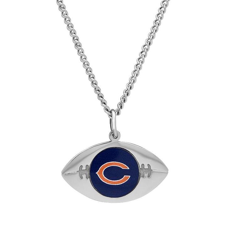 Sterling Silver Chicago Bears Team Logo Football Pendant, Women's, Size: 24