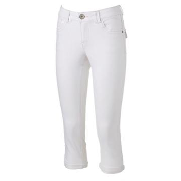Women's Artisan Crafted By Democracy Embroidered Capri Jeans, Size: 16, Natural