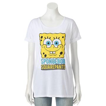 Juniors' Nickelodeon Spongebob Squarepants Crew Graphic Tee, Girl's, Size: Small, White