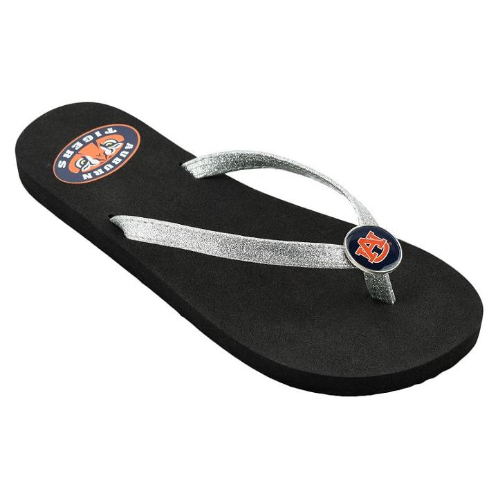Women's Auburn Tigers Flip Flops, Size: Small, Silver