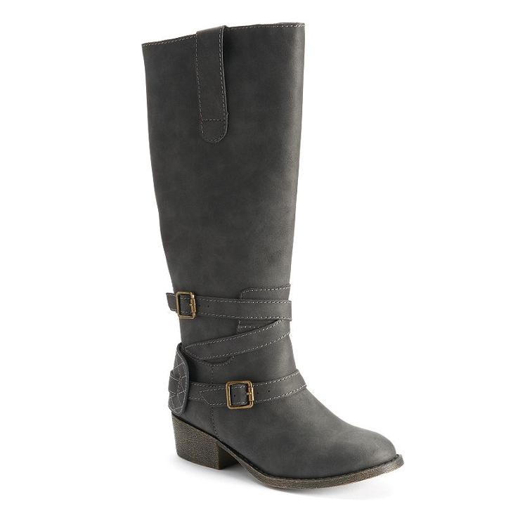 Candie's&reg; Girls' Tall Western Riding Boots, Girl's, Size: 13, Lt Brown