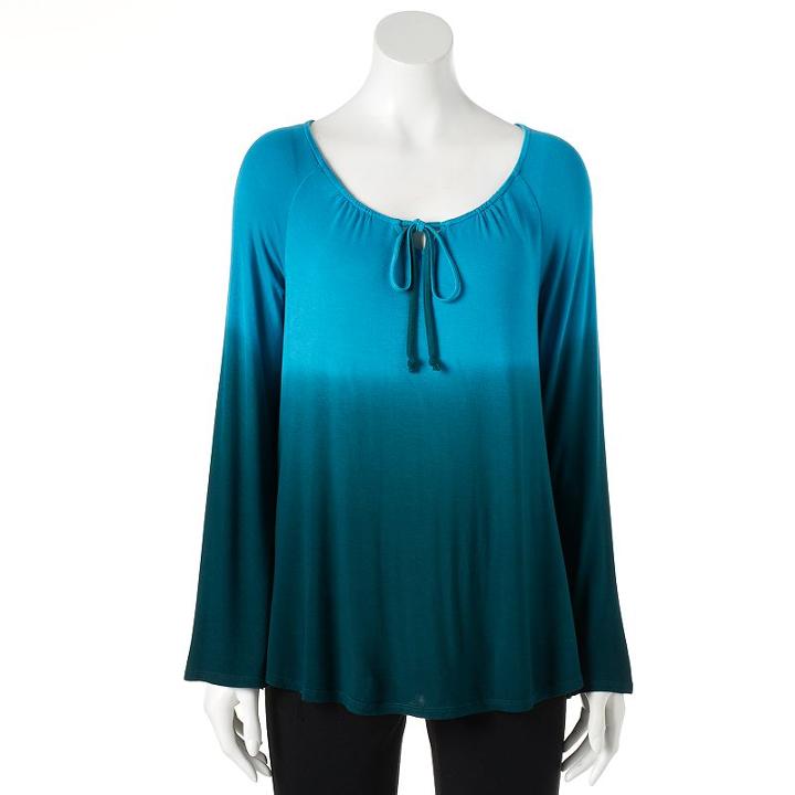 Women's Sonoma Goods For Life&trade; Dip-dye Tee, Size: Small, Turquoise/blue (turq/aqua)