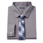 Big & Tall Croft & Barrow&reg; Classic-fit Striped Dress Shirt And Patterned Tie Boxed Set, Men's, Size: 19 38/9t, Med Grey