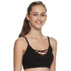 Juniors' So&reg; High-rise Lattice Cutout Yoga Capris, Teens, Size: Xl, Dark Grey
