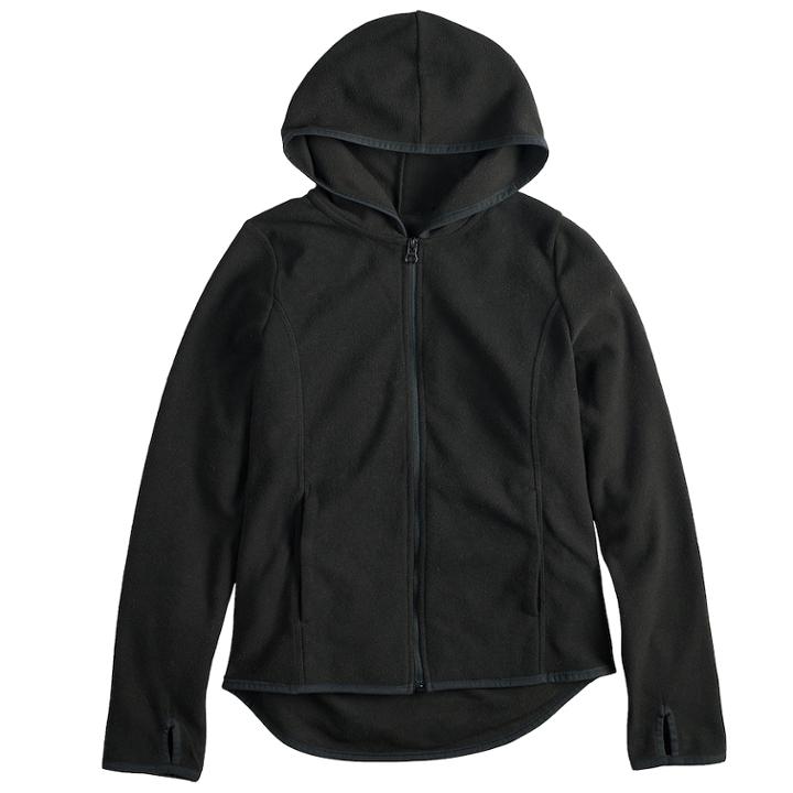 Girls 7-16 & Plus Size So&reg; Hooded Microfleece Jacket, Size: 7-8, Black