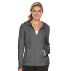 Women's Tek Gear&reg; Dry Tek Long Sleeve Hoodie, Size: Large, Dark Grey