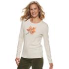 Women's Croft & Barrow&reg; Fall Graphic Tee, Size: Xs, Lt Beige