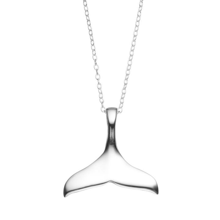 Journee Collection Sterling Silver Whale Tail Pendant Necklace, Women's, Size: 18, Multicolor