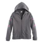 Girls 7-16 Mudd&reg; Zip-up Embellished Hoodie, Size: 7-8, Med Grey