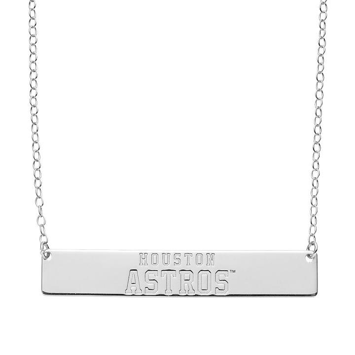 Houston Astros Sterling Silver Bar Necklace, Women's, Size: 16, Grey
