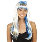 Adult Blue With White Costume Wig, Women's, Size: Standard, Multicolor
