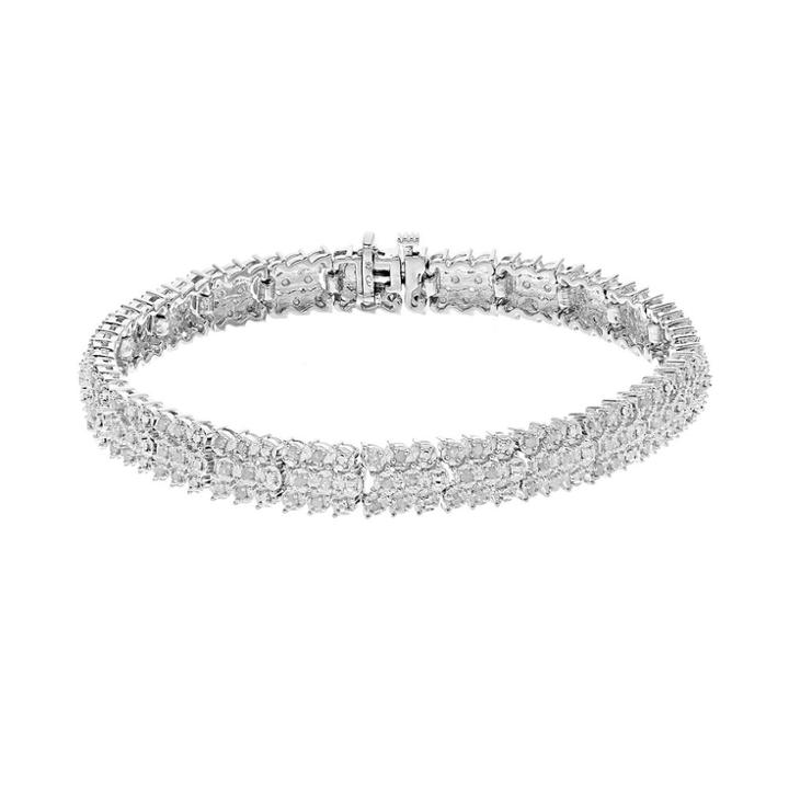1 Carat T.w. Diamond Sterling Silver Bracelet, Women's, Size: 7.5