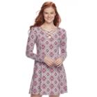 Juniors' Mudd&reg; Fit & Flare Cross Front Dress, Teens, Size: Xl, Purple