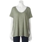 Juniors' Mudd&reg; Drop Shoulder Burnout Tee, Girl's, Size: Medium, Med Green